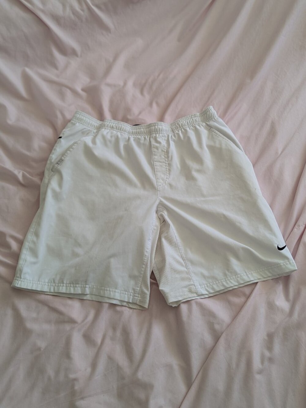 Nike White Striped Dri-FIT Tennis Shorts Size M